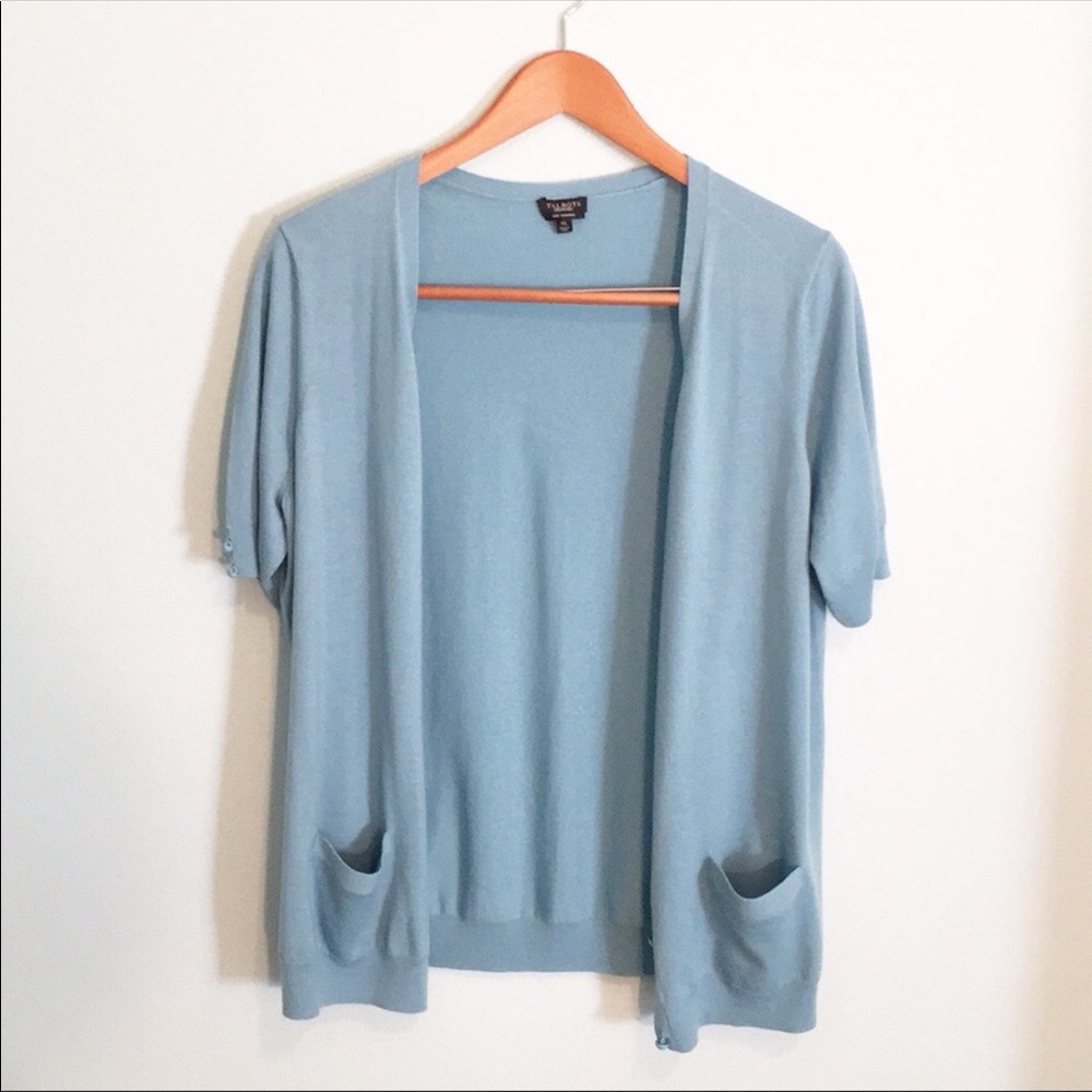 {Talbots} pure cashmere short sleeve cardigan